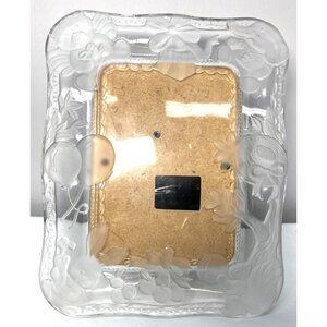 Vintage Mikasa Clear Glass Picture Frame With Etched Bear & Balloon Design 5 x 7